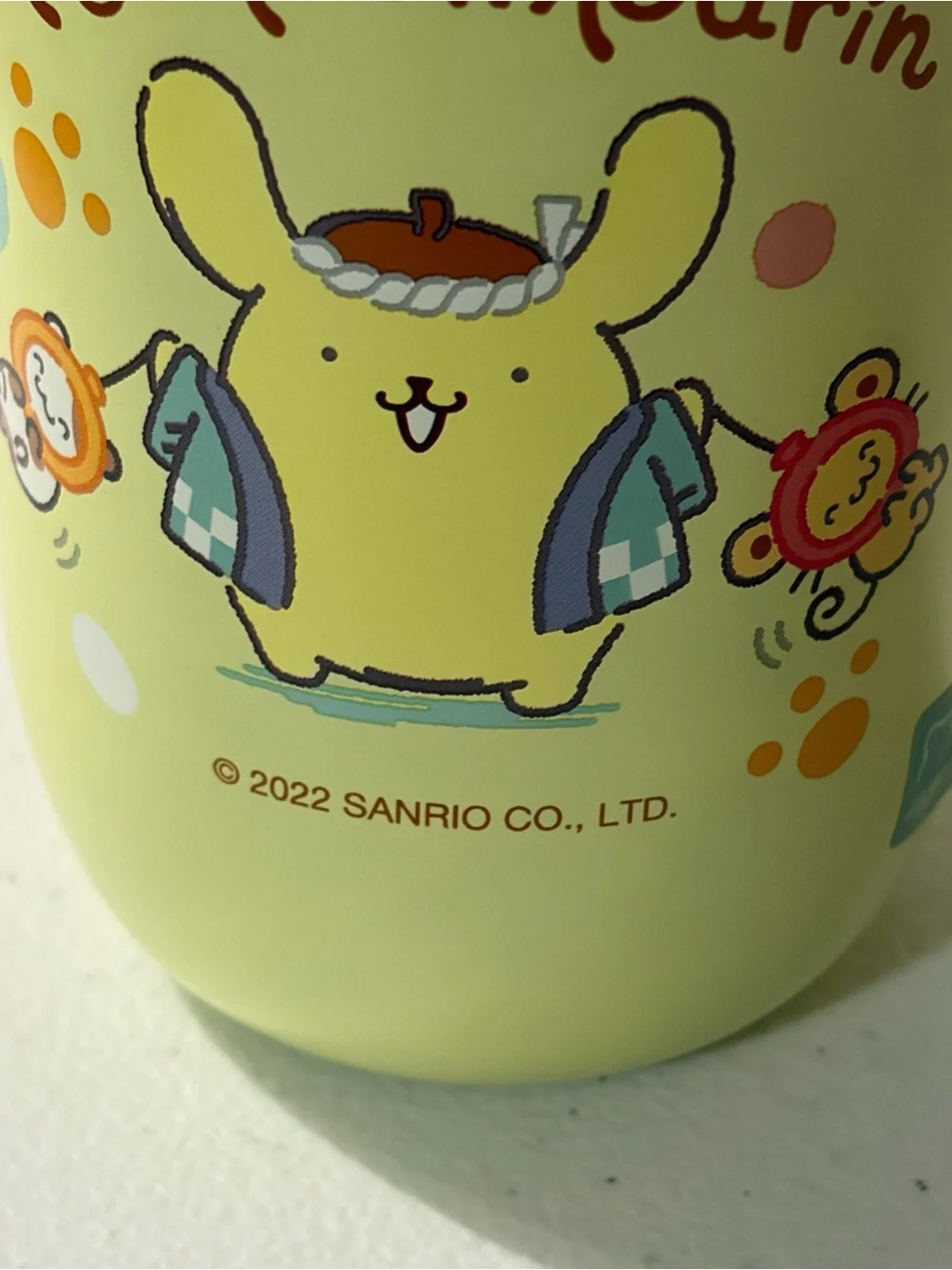 Sanrio Pompompurin Yellow Stainless Steel Travel Mug with Brown Lid